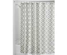 InterDesign Trellis rideau de douche textile, 183,0 cm x 183,0 cm rideau douche et baignoire en polyester, cloison douche Ã motif treillis, beige