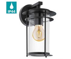 Eglo Valdeo Applique murale dextérieur, Acier galvanisé. Verre, Noir