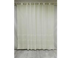 HomeMaison Voilage Grande Largeur Ã Dentelle, Polyester, Ivoire, 240x300 cm