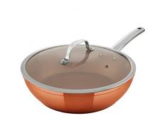 Tower T800016 Sauteuse 28 cm, effet cuivre, revÃªtement cÃ©ramique anti-adhÃ©sif, aluminium