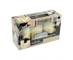 Bakaji Lot de 3 lampes LED en cire vÃ©ritable avec tÃ©lÃ©commande, effet bougie allumÃ©e, multicolore