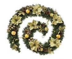 WeRChristmas Guirlande Multifonction Ultra-Ã©paisse avec 80Â LED Blanc Chaud CrÃ¨me/dorÃ© 2,7Â m, Plastique, dorÃ©, 270 x 15 x 15 cm