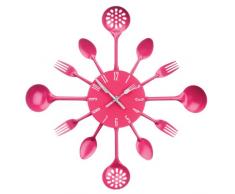 Premier Housewares 2200671 Horloge Murale Couverts en MÃ©tal Rose Vif