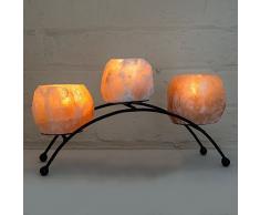 MUNIRA 100% Véritable Naturel Thérapeutique iodising HIMALAYEN Pierre SEL Lampes (1 x Bougie Support Lampe) - Candle Bridge
