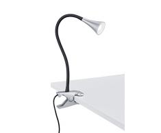 Reality Leuchten Viper Lampe LED en métal, Métal, Silberfarbig/Schwarz, Integriert 3W