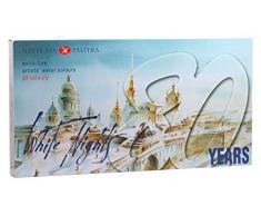 Nuits Blanc Aquarelle artistes Aquarelle Ensemble Poêles, en plastique, multicolore, Lot de 24