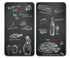 KESPER 36538 13 Multi Planche à découper en Verre, Lot de 2, Ristorante Multi Planche à découper en Verre, Verre, Noir, 52 x 30 x 0,8 cm, 2 unités