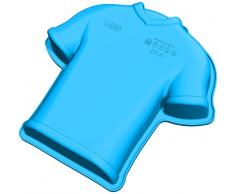 silikomart 20.339.40.0065 Moule Maillot de Foot Goleador, Silicone, Bleu Sarcelle, 4 x 26 x 26,5 cm
