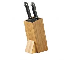 Zeller 2057800 Bloc à Couteaux avec Brosse en Bambou/Plastiqué Marron 15 x 9,5 x 23,5 cm