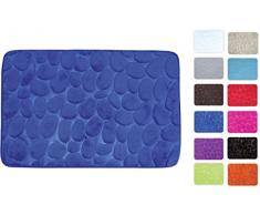 MSV 2108395 Galets Tapis de Bain Bleu 40 x 60 cm