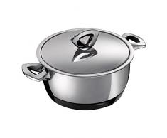 KUHN RIKON 30450 Cocotte à Servir Durotherm Chrom 1L/14cm, Acier Inoxydable, Argent, 14 cm