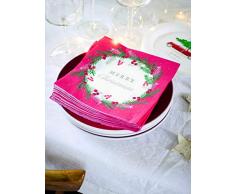 Talking Tables Accessoires de FÃªte Table Couronne Serviette Papier NoÃ«l DÃ©coration | Rouge, Lot de 20, Multicolor, 33 cm