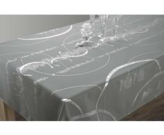 Le linge de Jules Nappe Shiny - Entretien Facile Gris Clair - Taille : Rectangle 150x300 cm
