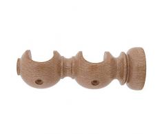 Riel Chyc 5430772 - Support de Tringle à Rideaux Double Ouvert en Bois de pin Lisse 28 x 120 mm