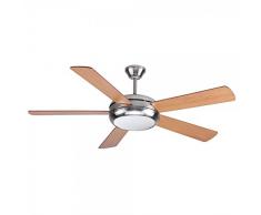 wonderlamp conte Ventilateur de plafond E27, 15Â W, nickel, 132Â x 132Â x 34.2Â cm