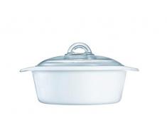 Dajar Marmite avec Couvercle/Verre Cocotte Flame Four 1,5Â L Luminarc, Verre, Blanc, Transparent, 18Â cm