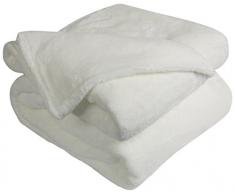 Couverture deluxe fourrure 450 - 100% polyester - OURSON - Ecru A1 - 220 x 240