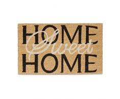Relaxdays Paillasson Fibres de Coco Tapis de Sol Tapis entrée Home Sweet Home HxlxP: 1,5 x 75 x 45 cm Face antidérapante PVC Porte entrée Couloir Jardin Garage Inscription Anglais, Nature/Marron