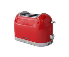 SCHNEIDER CONSUMER GROUP SCTO2R Grille Pain Vintage 2 Fentes Rouge, 20,5 cm