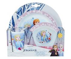 FUN HOUSE 005716 Disney Reine des NEIGES Ensemble Repas composÃ© dune Assiette, dun Bol et dun Verre pour Enfant