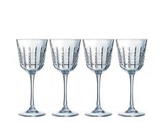 Cristal dArques L8235 Rendez-Vous Lot de 4 Verres Ã Vin Rouge en Cristal de Haute QualitÃ© 4 Verres Ã Vin 35 cl Paroi Epaisse et Robuste, Transparent, 25 cl