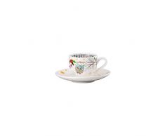 Hutschenreuther 02471-727206-14715 Chants de Noël 2019 flocon de neige, tasse à expresso jupe blanche. Tasse 0,08 l / à 12 cm, tasse à expresso (1 tasse et 1 soucoupe), porcelaine