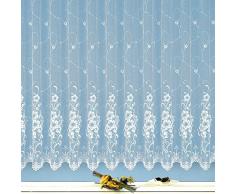 heimtexland Voilage Ã©lÃ©gant en Jacquard Store Ã Motif Floral Blanc Pur avec Dimensions souhaitÃ©es QualitÃ© contrÃ´lÃ©e avec Housse Souple Typ261.