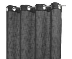 HomeMaison Voilage Uni en Etamine de Lin, Polyester, Anthracite, 250x140 cm
