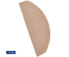 AmazonBasics Tapis de marche descalier, 23,5Â xÂ 65Â cm, 15 piÃ¨ces, Beige