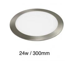 LED Atomant Lot de 2 panneaux LED ronds plats Cadre argentÃ© 24 W Blanc neutre 4 500 K Driver inclus Coupe 280 mm DiamÃ¨tre 300 mm 2 000 lumens.