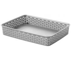 CURVER | Panière de bureau A4 My Style, Argent, Storage Others, 35,8x26,2x6 cm