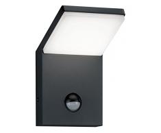 TRIO, Applique, Pearl incl. 1 x LED,SMD,9,0 Watt,3000K,900 Lm. Plastique, Blanc, Corps: Fonte daluminium, Anthracite L:10,0cm, L:10,0cm, H:16,0cm IP54,Détecteur de mouvement,Montage au mur