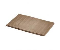 AmazonBasics Tapis de bain en mousse à mémoire de forme et texture rayée, Brun, 50 x 80 cm, Lot de 2