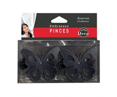 douceur dintérieur 2 embrasses pince 7x5.8cm metal peint papillando noir