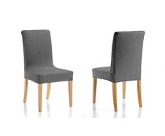 Martina Home Emilia Pack de Pochettes pour Chaise avec Dossier, Tissu 24x30x6 cm Gris