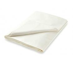 Peacock Blue Hotel Thread Count Plain Dye Drap Plat, 100% Satin de Coton peignÃ© 600 Fils, Ivoire, Double