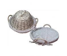 REVIMPORT 20/1735 Plateau à Fromage Osier avec Cloche, DOsier, 19 cm