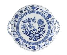 Hutschenreuther 02001-720002-12841 Plat à gâteau Rond Porcelaine, Bleu, 28,8 x 27,8 x 3,8 cm