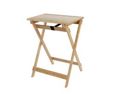 Wenko Table Pliante Lugo avec Plateau Amovible, Table Pratique pour Cuisine, Salon, Balcon et terrasse, Pliable, en Bambou vÃ©ritable, 60 x 79 x 52 cm, Naturel
