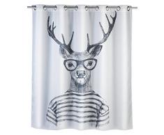Wenko 22478100 Rideau de Douche Polyester Mr. Deer Flex, Anti-Moisissure, 180 x 200 cm