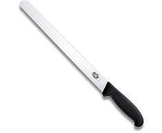 Victorinox 5.4233.36 Couteau à Jambon Tranchant denté, Acier Inoxydable, Noir, 30 x 5 x 5 cm