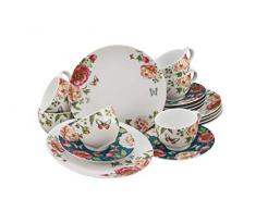 Creatable, 22219, sÃ©rie Enjoy ROSES-essence + blanc, vaisselle, service Ã cafÃ© 18 piÃ¨ces
