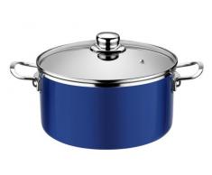 Monix Cobalt - Faitout Haut 24 cm en Acier Ã©maillÃ© Bleu avec antiadhÃ©sif Teflon Classic.