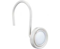 AmazonBasics Crochets pour rideau de douche Crochets à bouton classique, Nickel