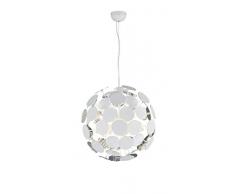Trio Leuchten 309900631 Discalgo Lampe suspendue, MÃ©tal, E14, WeiÃmatt/Silberfarbig, 54 x 54 x 150 cm