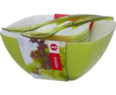 Emsa 509824 VIENNA Ensemble saladier-4 bols et 2 couverts à salade- En plastique, vert clair