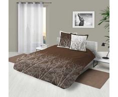 Soleil docre Forest Parure Housse de Couette, Coton, Bleu, 240x220 cm