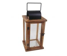 Slate & Rose 2998782 Lanterne, Bois Dense, Naturel, Height 38cm x Width x Depth 18cm