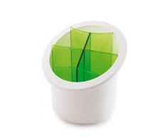 Snips Blanc Snisp Ãgouttoir Ã Couverts Vert Transparent Forme cylindrique