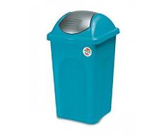 Stefanplast Primavera Poubelle à Bascule, 60 L, Couleur Turquoise